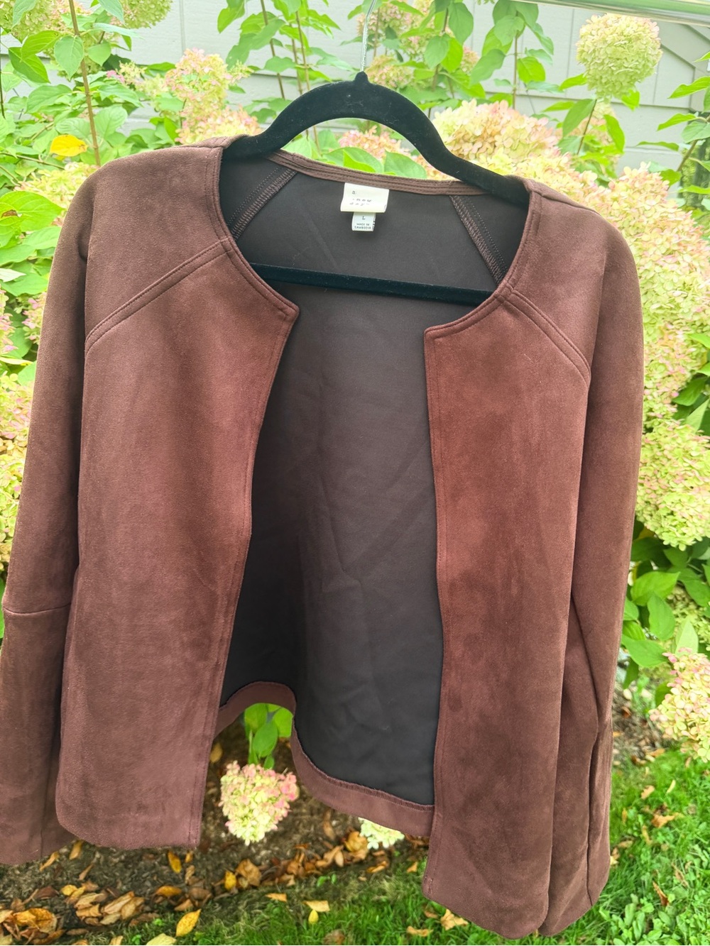 a new day Brown Suede Open-Front Jacket